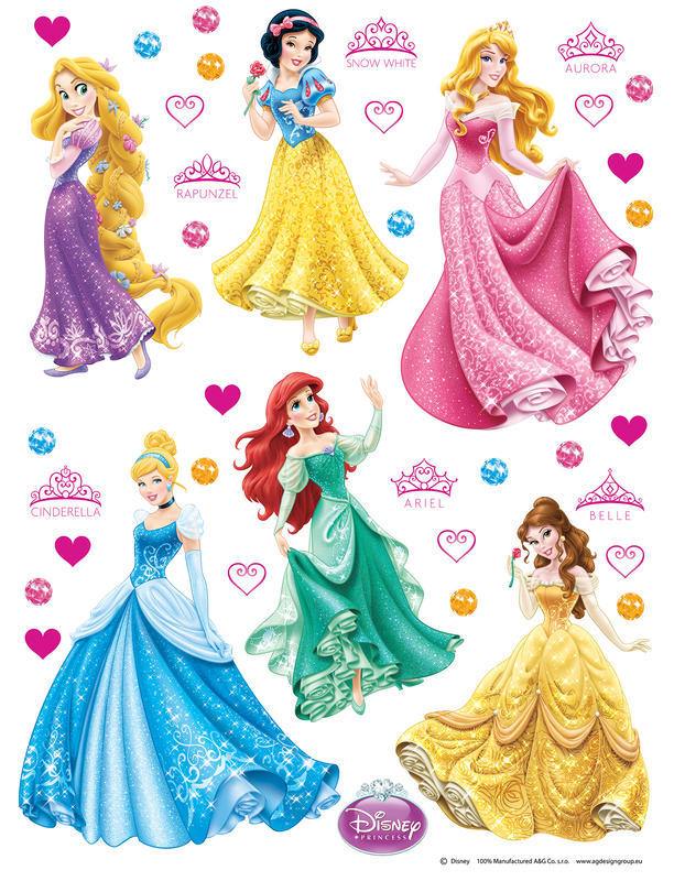 Samolepící nálepka na zeď Disney Princezny