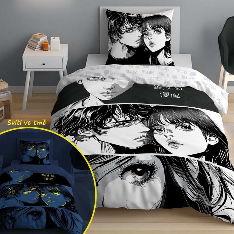 Svítící povlečení Anime Manga 140x200 a 70x80 cm
