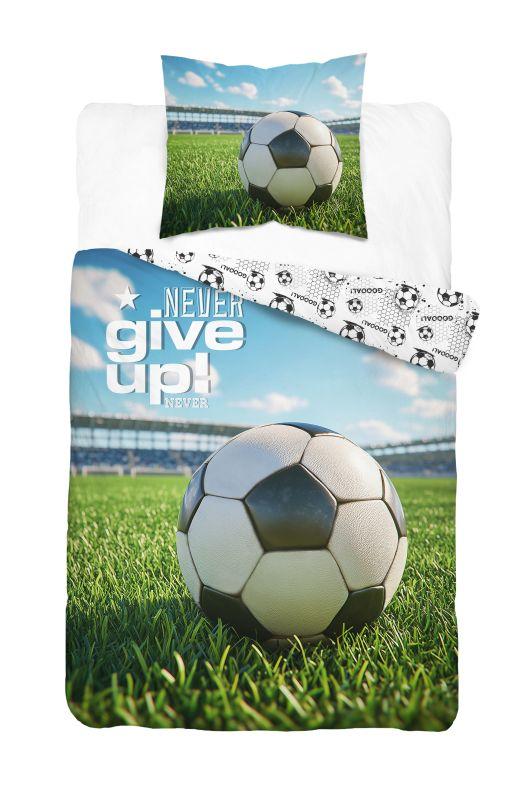 Povlečení Fotbal never give up 140x200 a 70x80 cm