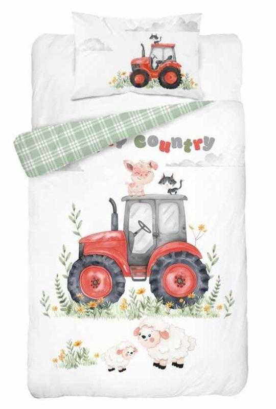 Povlečení do postýlky Traktor B 100x135 a 40x60 cm