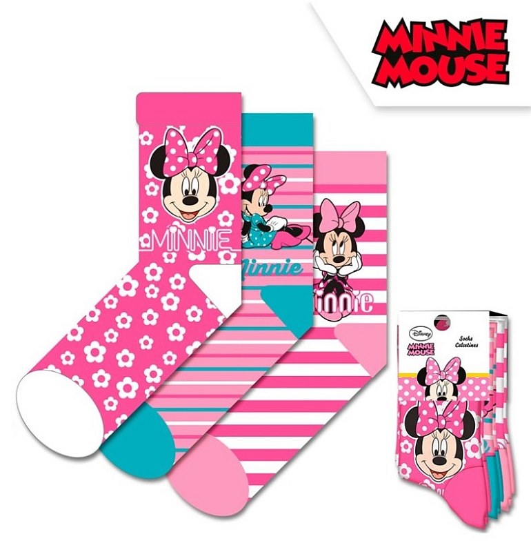 Ponožky 3v1 Minnie vel. 23-26