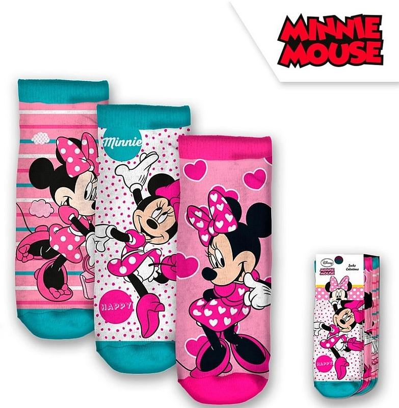 Kotníčkové ponožky 3v1 Minnie vel. 19-22