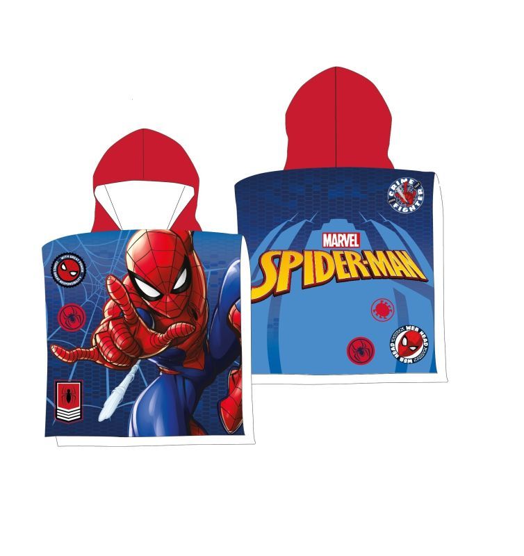 Dětské koupací pončo Spiderman blue MICRO 50x100 cm