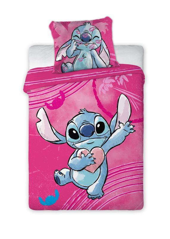 Povlečení do postýlky Lilo and Stitch pink 100x135 a 40x60 cm