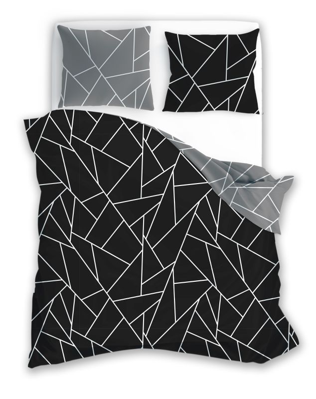 Francouzské povlečení bavlněný satén Milagro Verde 07 Geometrie 220/200, 2x70/80