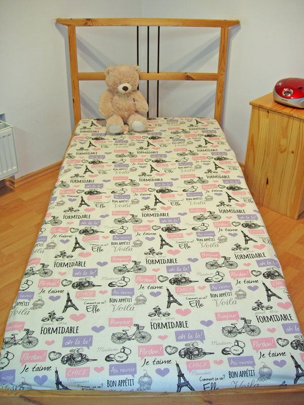 Dětské prostěradlo Paříž růžové 150x235 cm