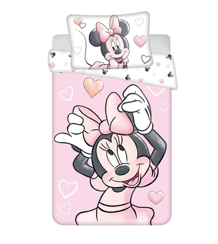 Povlečení do postýlky Minnie Blush Pink baby 100x135 a 40x60 cm