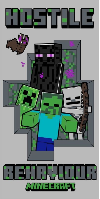 Dětská osuška Minecraft Hostile Behaviour 70x140 cm