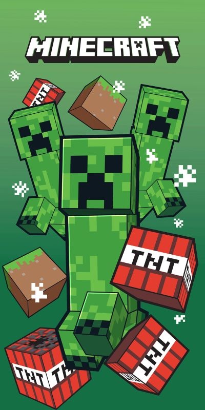 Dětská osuška MICRO Minecraft TNT Creepers 70x140 cm