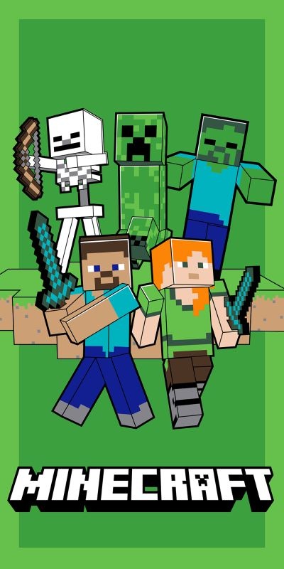 Dětská osuška MICRO Minecraft Green Mode 70x140 cm