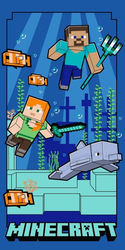 Dětská osuška MICRO Minecraft underwater fun 70x140 cm