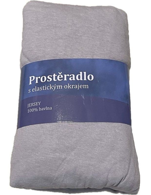 Prostěradlo Jersey Světle šedá 180/200