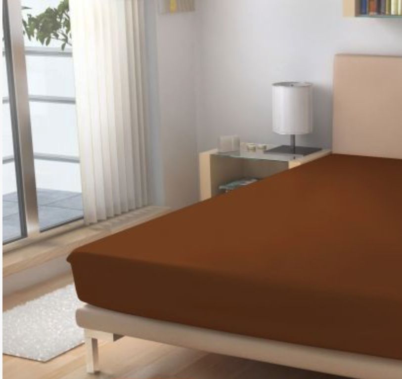 Froté prostěradlo Tmavě hnědé 90x200 cm