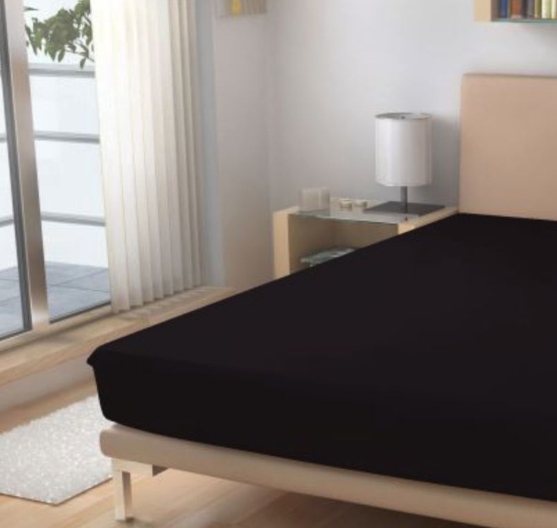 Froté prostěradlo Černé 90x200 cm